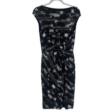 Lauren Ralph Lauren Twist Midi Dress Sz 6 Corpcore Modern Office Ruched Minimal