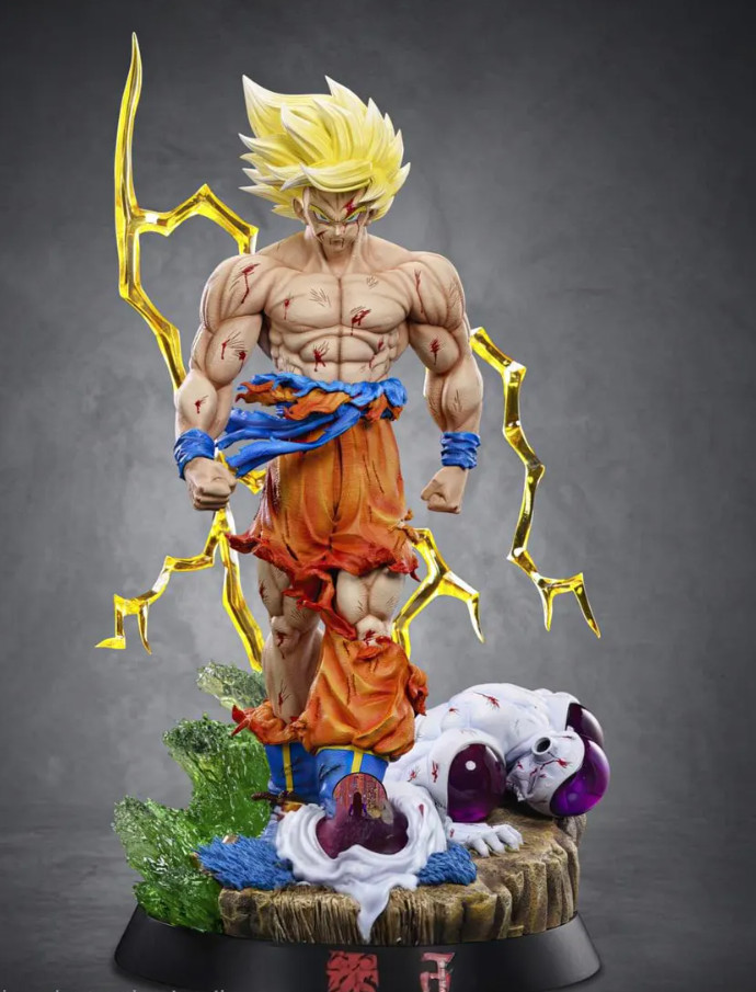 Goku vs Frieza Dragon Ball Z Statue, resina, pintada a mano, scala 1/6, serial