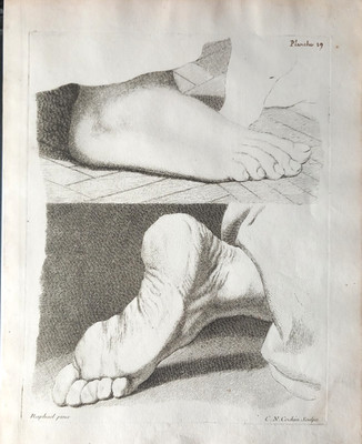 Nach RAPHAEL - 18. Jh. STUDIE ZUR ZEICHNUNG DES FUSSES - von C. N. COCHIN (1688-1754)