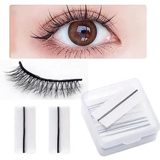 Self-Adhesive Eyelash Strips – Waterproof Reusable Lash Glue Strips,No-Glue Lash