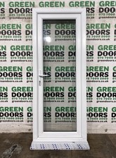 USED UPVC BACK DOOR EXTERNAL DOUBLE GLAZED WHITE PLASTIC EXTERIOR ALL GLASS