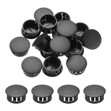 32Pcs 22mm(7/8') Black Nylon Plastic Round Locking Hole Plugs Insert End Caps