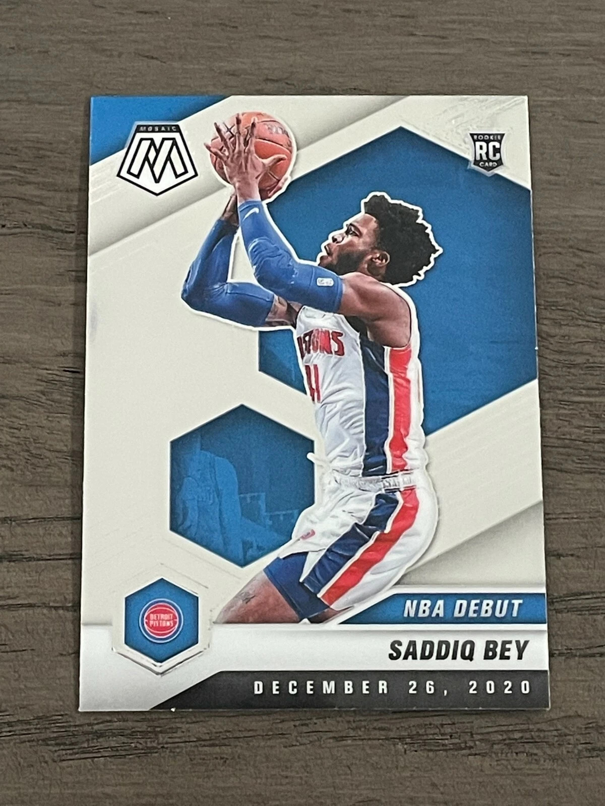 2020-21 Mosaic Saddiq Bey NBA Debut RC #276 Detroit Pistons (B)