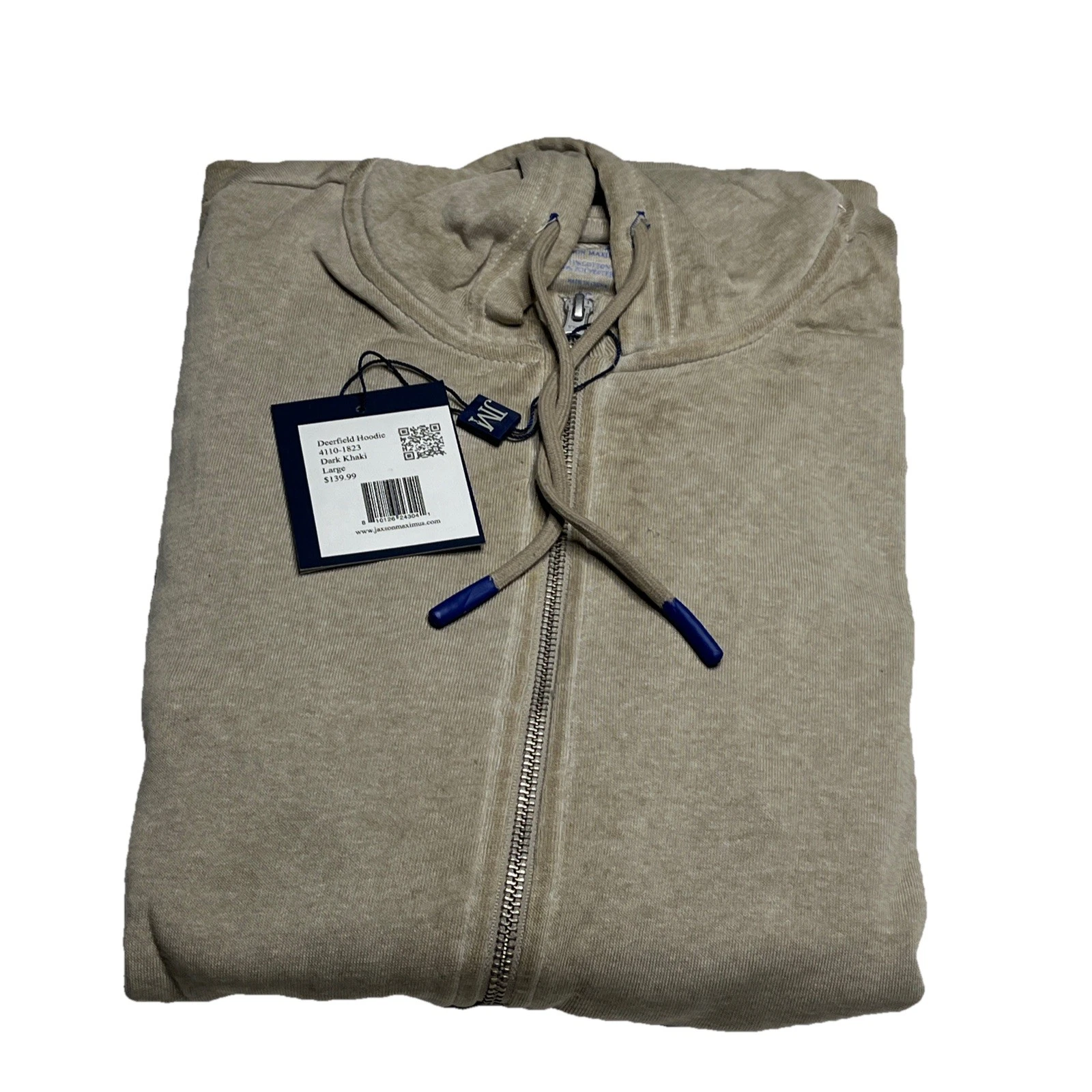 Jaxson Maximus Deerfield Hoodie Full Zip Dark Khaki Stretchy MSRP $140 Comfy