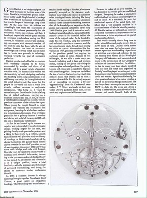 GEORGE DANIELS : UHRMACHER. EINE FRAGE NACH MECHANISCHER PERFEKTION. VON PAUL ATTERBUR