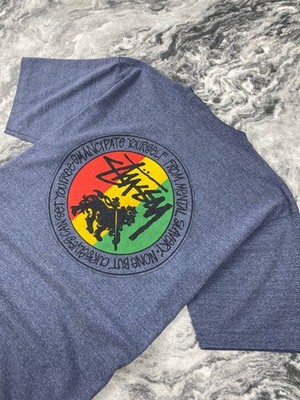 Vintage Stussy Rasta Lion Feeling Irie 90s T-Shirt Men Size XL