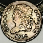 Photo of a 1825-P Half Cent from an eBay listing that sold on Jul 1, 2026