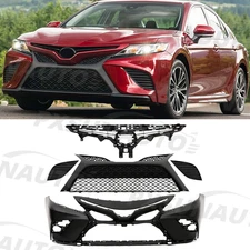 Front Bumper+Upper Lower Grille+Fog Light Cover 5pcs For Camry SE 2018 2019 2020