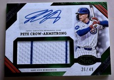 Topps Tier One Jumbo Relic Auto Green /49 Pete Crow-Armstrong Cubs AJR-PC 2025