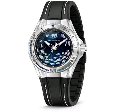 TechnoMarine Cruise Dream Unisex Watch w/MOP Blue Dial 40mm Black TM-125008 New