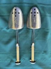 2 Vintage EKCO Hammered Metal Steel Shoe Tree Shaper Stretcher Adjustable