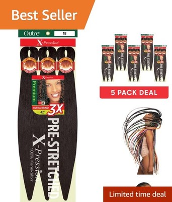 Ultra-Light X-Pression 42  Braid - 5 Pack Off Black 1B for Effortless Styles