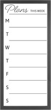 Dry Erase Weekly Planner Black Framed Calander Whiteboard, 14x30