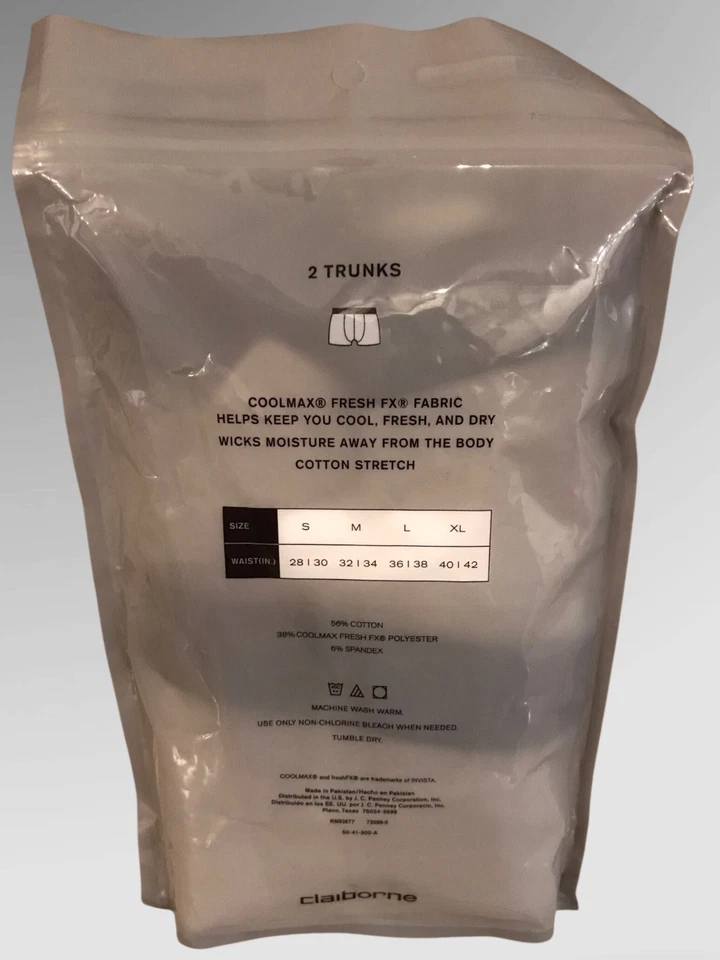 Новые винтажные мужские трусы-боксеры Claiborne Cool Max Fresh FX XL 40-42 - Изображение 2 из 2