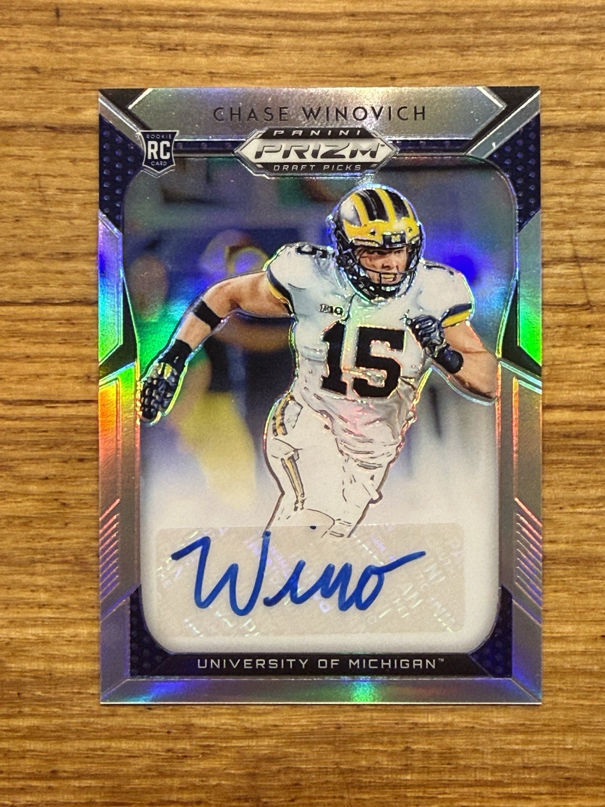 Chase Winovich Panini Prizm Draft Picks #173 Autograph-Silver
