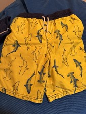 Boys Shark Swimsuit With Matching Rash Guard - Carters Kids Size 8 Yellow Blue