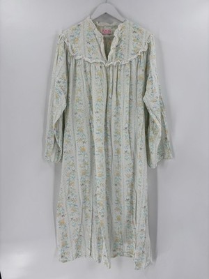 Vintage Honors Intimates Nightgown Womens Large/XL White Floral Lace Long Sleeve