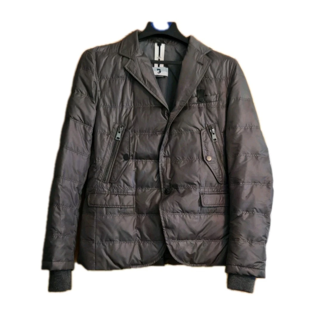 Gazzarini First Generation Italy Gray Puffer Bomber Coat Jacket Mens 52/US-Med