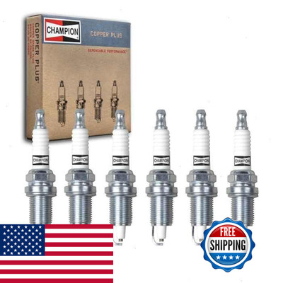 Sixity Auto 6 Pc Champion Copper Plus Spark Plugs Compatible Jeep Wrangler 4.0L