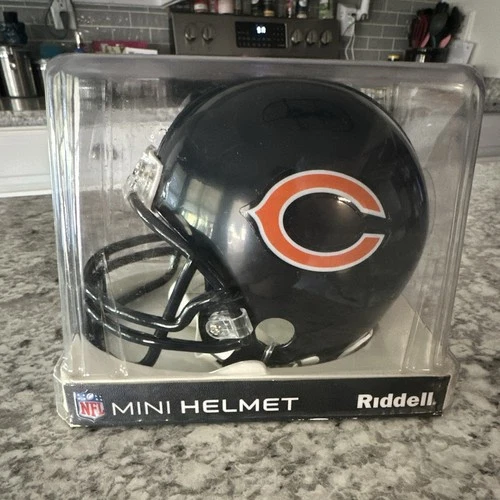Riddell Chicago Bears NFL Mini Helmet with Display Case Navy Football