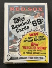 1988 Topps Baseball Card Cello Pack Rich Gedman Red Sox Top Paul Noce Cubs Back