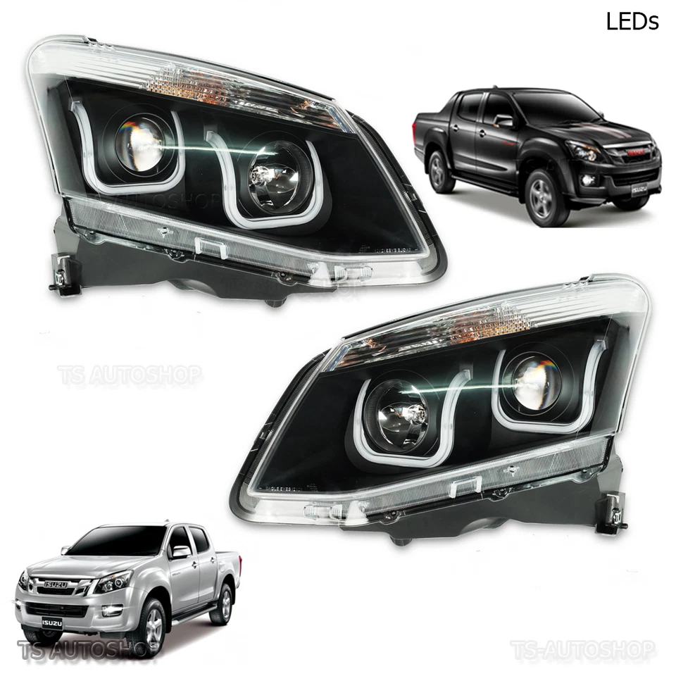 Juego Lámpara Cabeza Proyector LED Luz Isuzu Dmax D-Max Camión Holden Rodeo 2012 2015 Foto 3 de 4