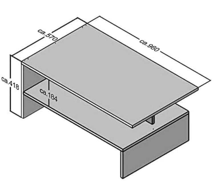 Couchtisch Wohnzimmertisch Sofatisch Kaffeetisch Holztisch Sandeiche SW NEU - Bild 4 von 4