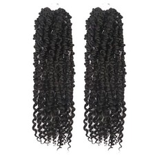2 Pack Passion Twist Crochet Hair 18 Inch Natural Black Pretwisted Long Passion