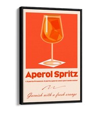 APEROL SPRITZ COCKTAIL POSTER HOME DECOR FLOAT EFFECT CANVAS WALL ART PRINT