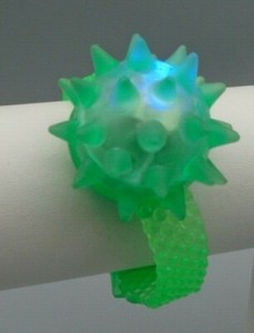 Vintage Green Glitter Jelly Flashing Light Up Bracelet