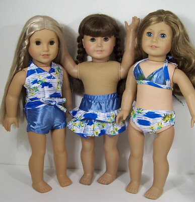Cool Set! Blue 5 Piece SwimSuit Doll Clothes For 18  American Girl (Debs*)