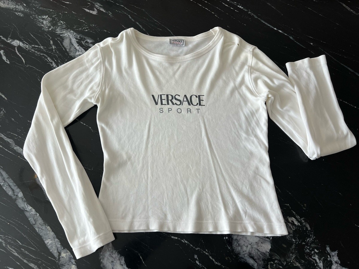 Vintage Versace Sport White Long Sleeve T-Shirt Size 42 EU 6 Vintage Versace Sport White Long Sleeve T-Shirt Size 42 EU 6