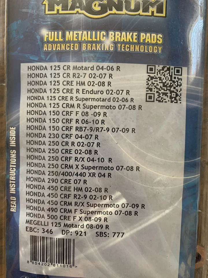 Pastillas de freno Magnum nuevas Honda AT 3461 M Foto 3 de 3