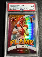 🔥 2020 PANINI PHOENIX TEAL /175 PRIZM PSA 9 FLAME THROWERS JOE BURROW RC ROOKIE