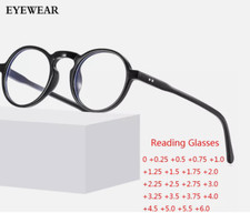 Round Blue Light Blocking Reading Glasses Men Women Clear Lens Classic Glasses