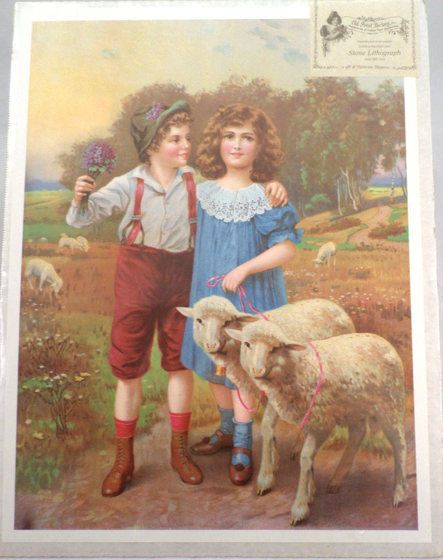 Victorian Lithograph Print Picture 