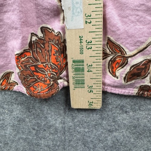 Knox Rose Dress Womens XL Purple Orange Floral Boho V Neck Puff Sleeve Peasant - Picture 8 of 10