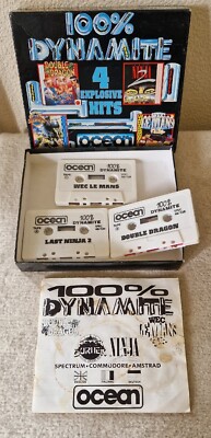 1988 SPECTRUM 100% DYNAMITE BOXED GAME SET missing one cassette 