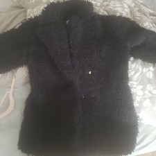 Fur Black Womens Coat L