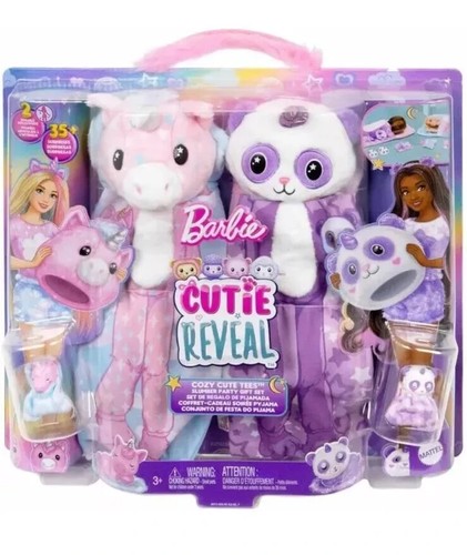Barbie Cutie Reveal Slumber Party Gift Set with 2 Dolls & 2 Pets, 35+ Surprises - Picture 1 of 6