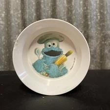 Vintage Melamine 1977 Cookie Monster Kid Cereal Bowl from Artisan Ware