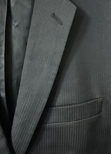 EGARA Men's Slim Fit 46 Long Zignone Black 100% Wool Italian Blazer Jacket - Picture 4 of 9