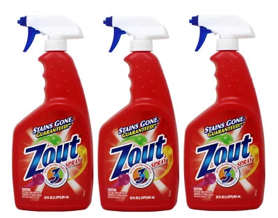 3 Pack of Zout Stain Remover Triple Enzyme Spray 22 Ounce