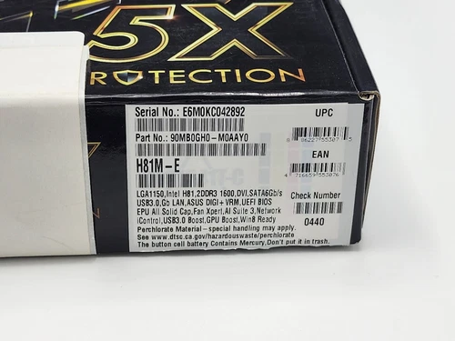 ASUS H81M-E MOTHERBOARD Borad only tested mATX Intel 4th Gen