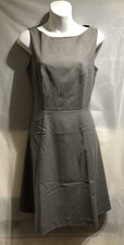 H&M WOMENS GREY SLEEVELESS WORK/FORMAL DRESS SIZE 10/38 (WD274)
