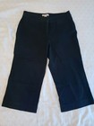 Janeville Wide Leg Cropped Capri Pants in Black, Women's Size 4P Petite — photo 1