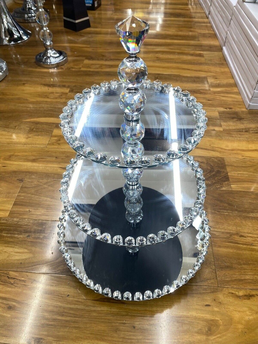 Tier Mirrored Glass Cake Stand Afternoon Tea Wedding Plates Party  Tableware
