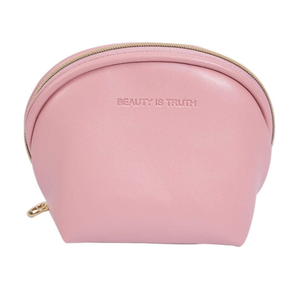 PU Leather Waterproof Portable Cosmetic Bag Multifunctional Mini Coin Purse(Pink