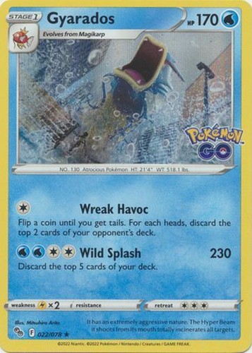Pokemon Go TCG Gyarados Holo Rare 022/078