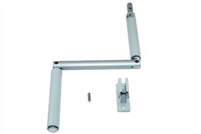 Kurbel/Kurbelstange / Gelenkkurbel für Rolladen und Oberlichter Fenster silber
